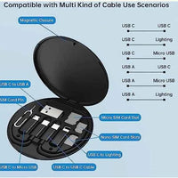 Mini Multi-Functional Fast Charging Data Cable Set (Pack of 1)